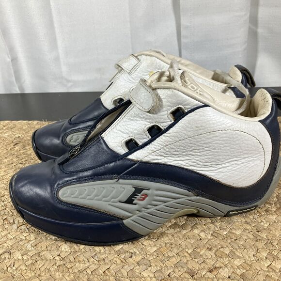REEBOK Allen Iverson IV Answer Navy White Leather Basketball Shoes Men’s Sz 1 - Picture 8 of 14